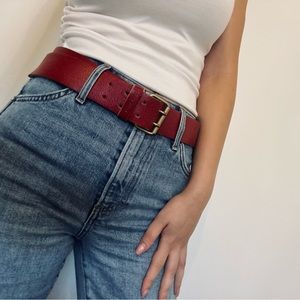 Authentic Vintage Miu Miu Red Leather Belt